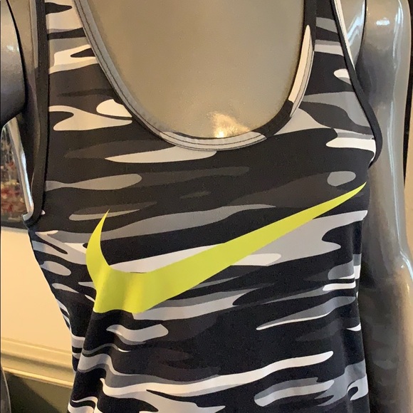 The Nike Tee Camo Print Dri-Fit Racerback Tank - Picture 2 of 7
